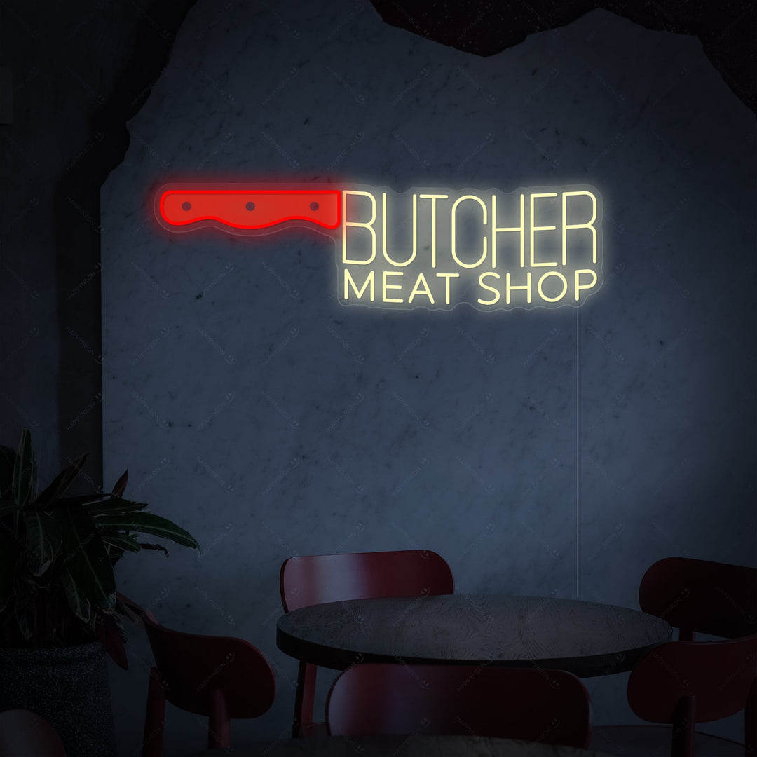 "Butcher Meat Shop" Neonkyltti