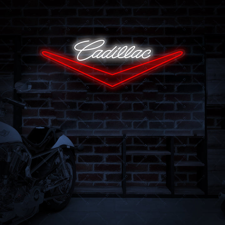 "Cadillac-embleemi" Neonkyltti