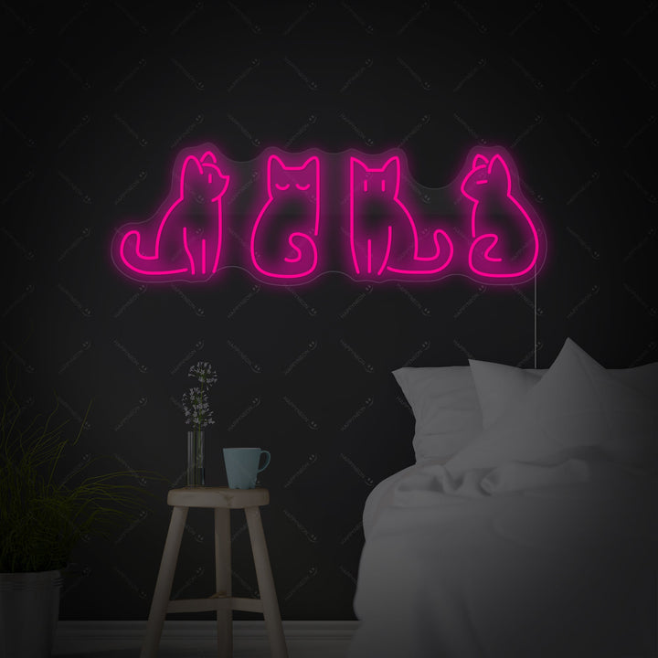 "Kissat" Neonkyltti