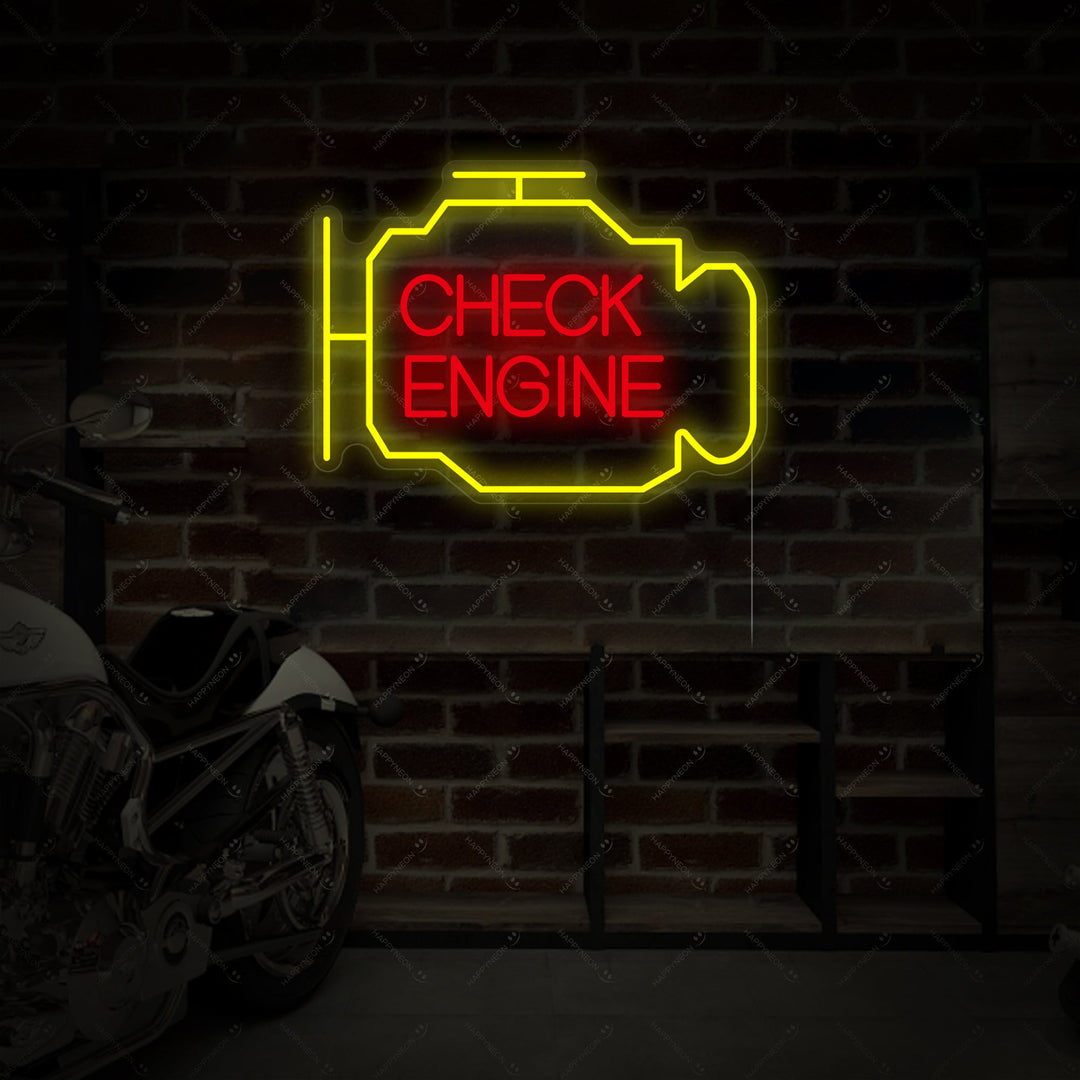 "Check Engine" Neonkyltti