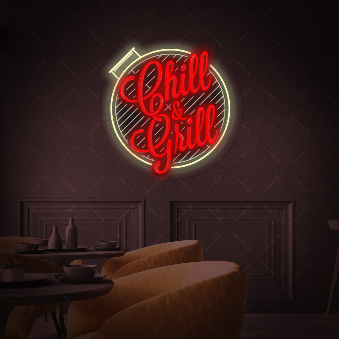 "Chill And Grill" Neonkyltti