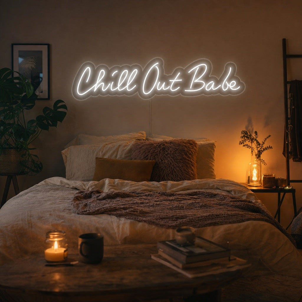 "Chill Out Babe" Neonkyltti