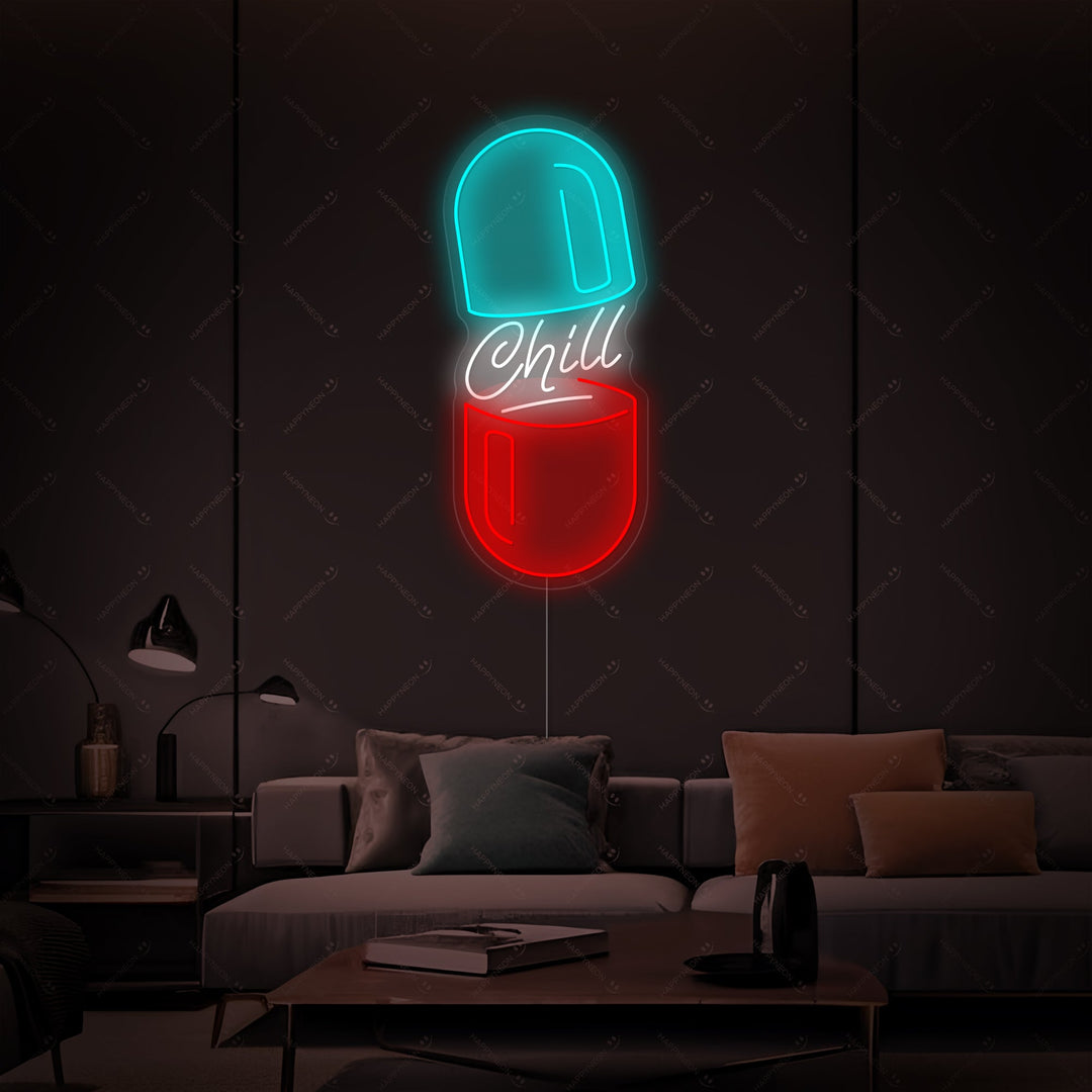 "Chill Pill" Neonkyltti