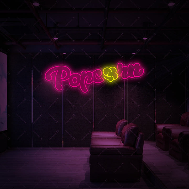 "Elokuvateatteri Popcorn" Neonkyltti