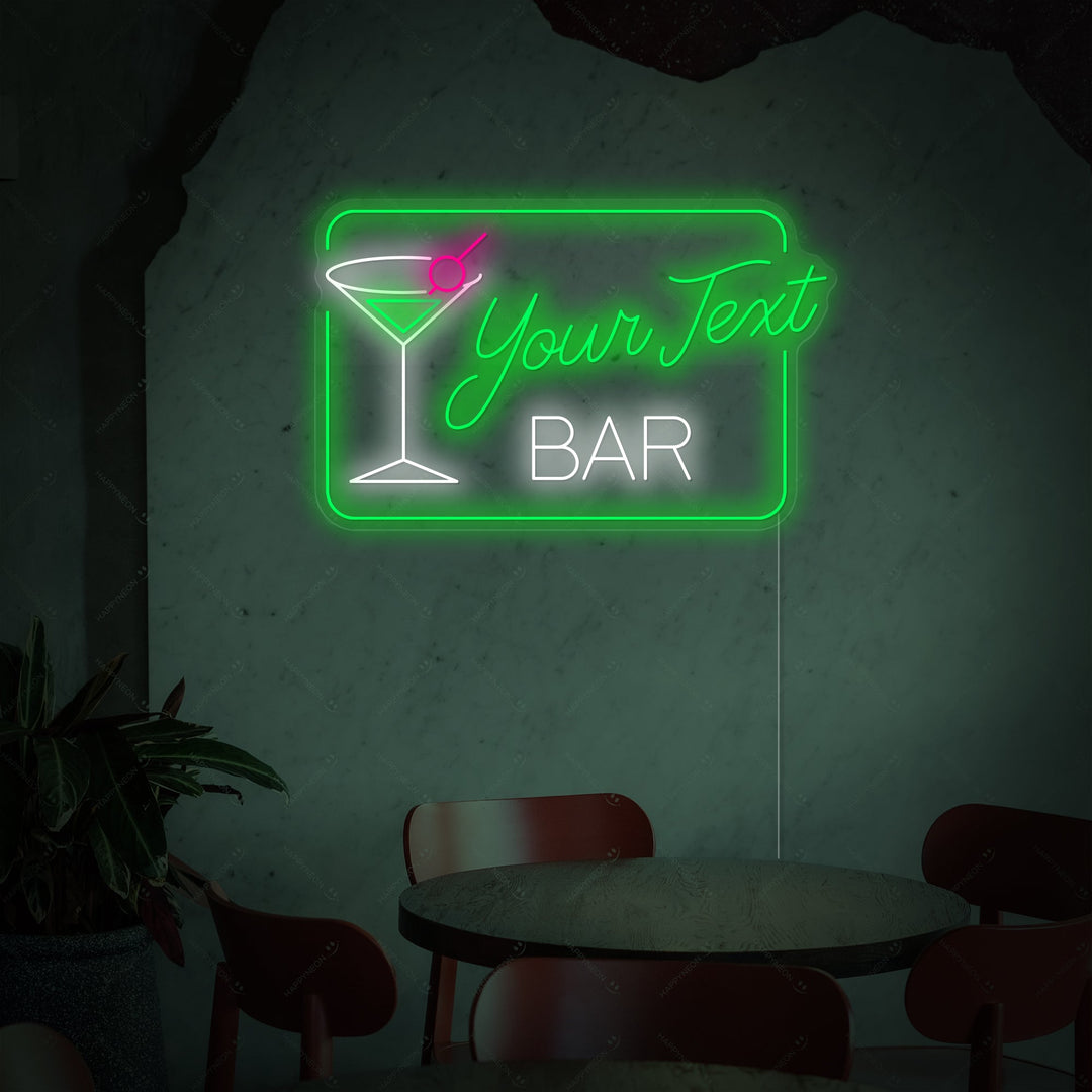 "Custom Cocktails Bar" Neonkyltti