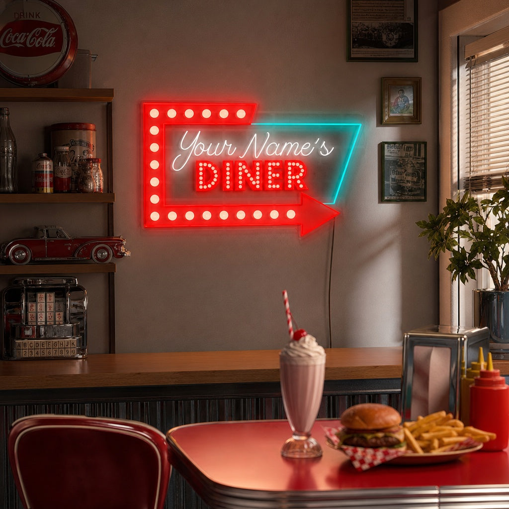 "Custom Diner Logo" Neonkyltti