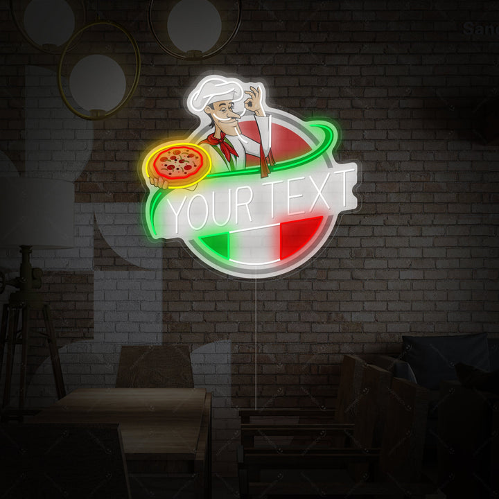 "Mukautettu italialaisen ravintolan logo" Neonkyltti