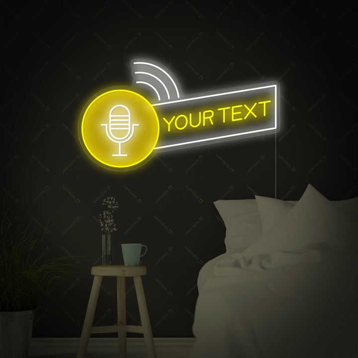"Mukautettu Podcast-logo" Neonkyltti