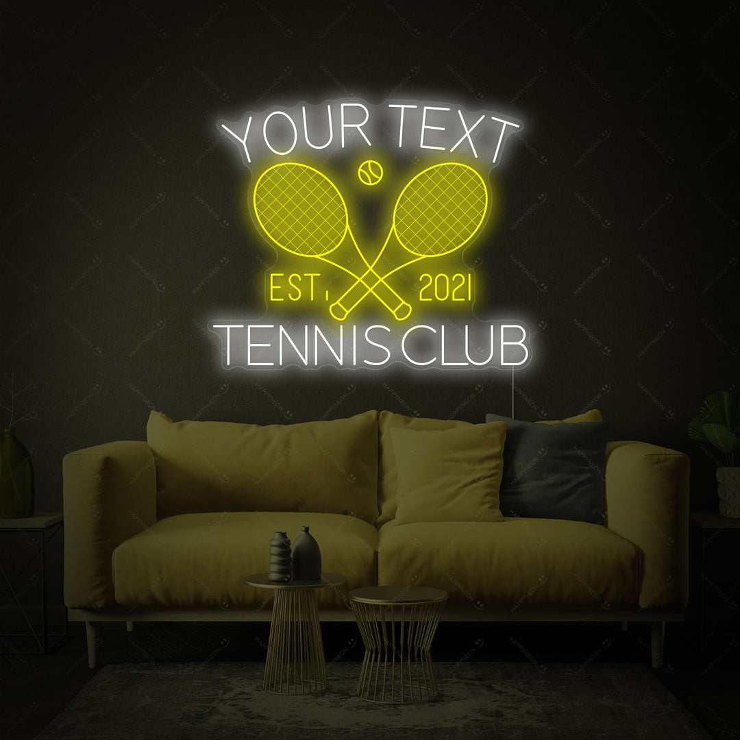 "Custom Tennis Club" Neonkyltti