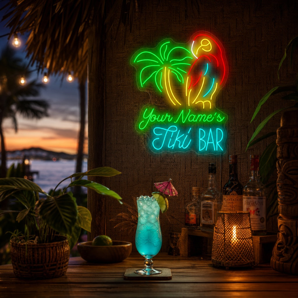 "Custom Tiki Bar" Neonkyltti