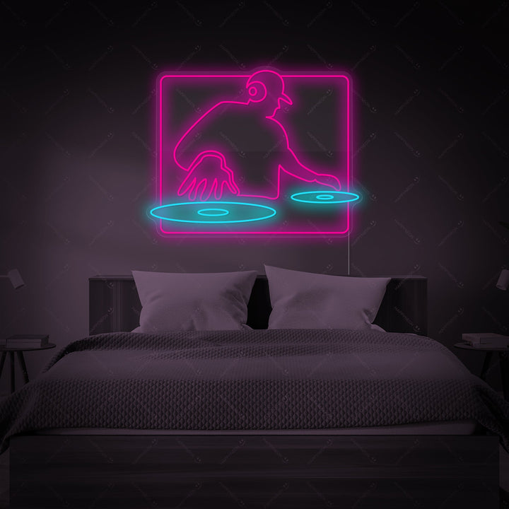 "Dj Playing" Neonkyltti