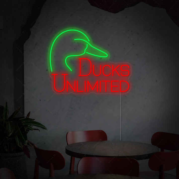 "Ducks Unlimited" Neonkyltti