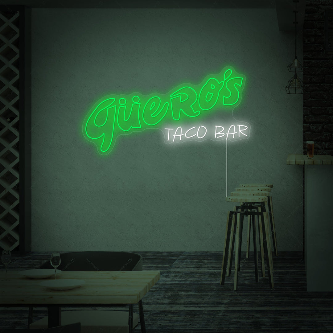 "Güero's Taco Bar" Neonkyltti