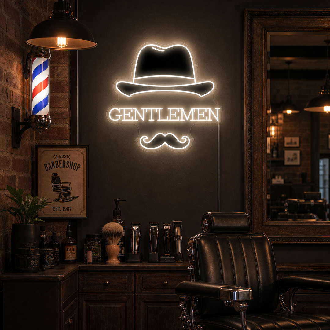 "Gentlemen" Neonkyltti