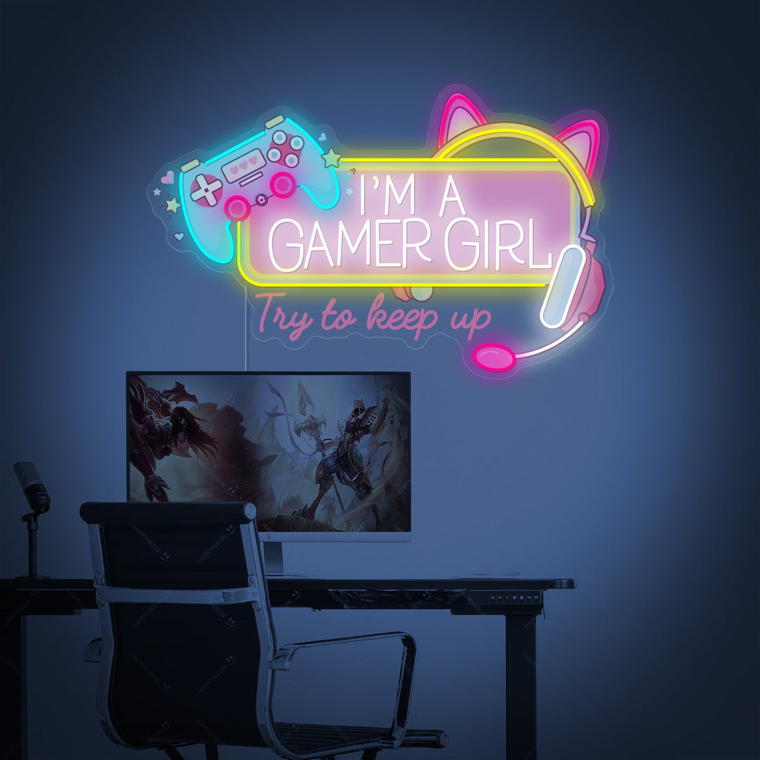 "Girl Gamer logo" Neonkyltti