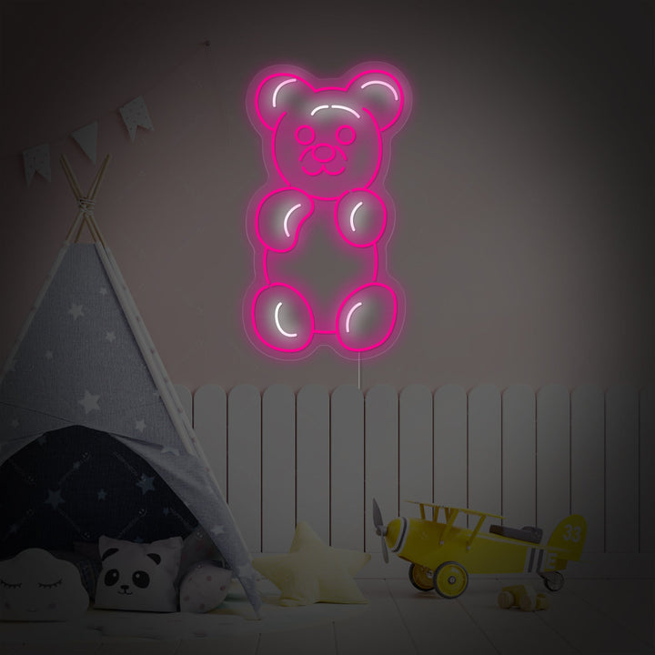 "Kumikarhu" Neonkyltti