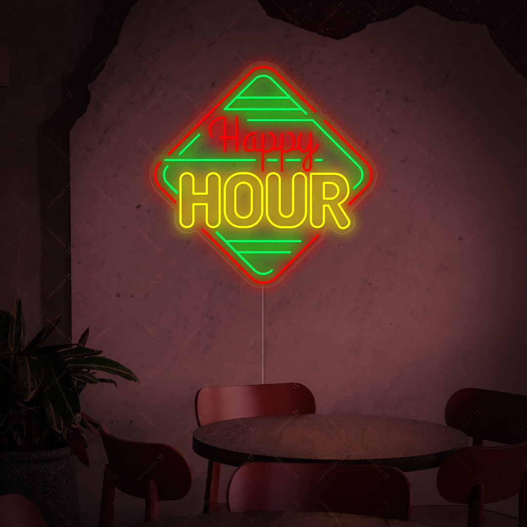 "Happy Hour" Neonkyltti