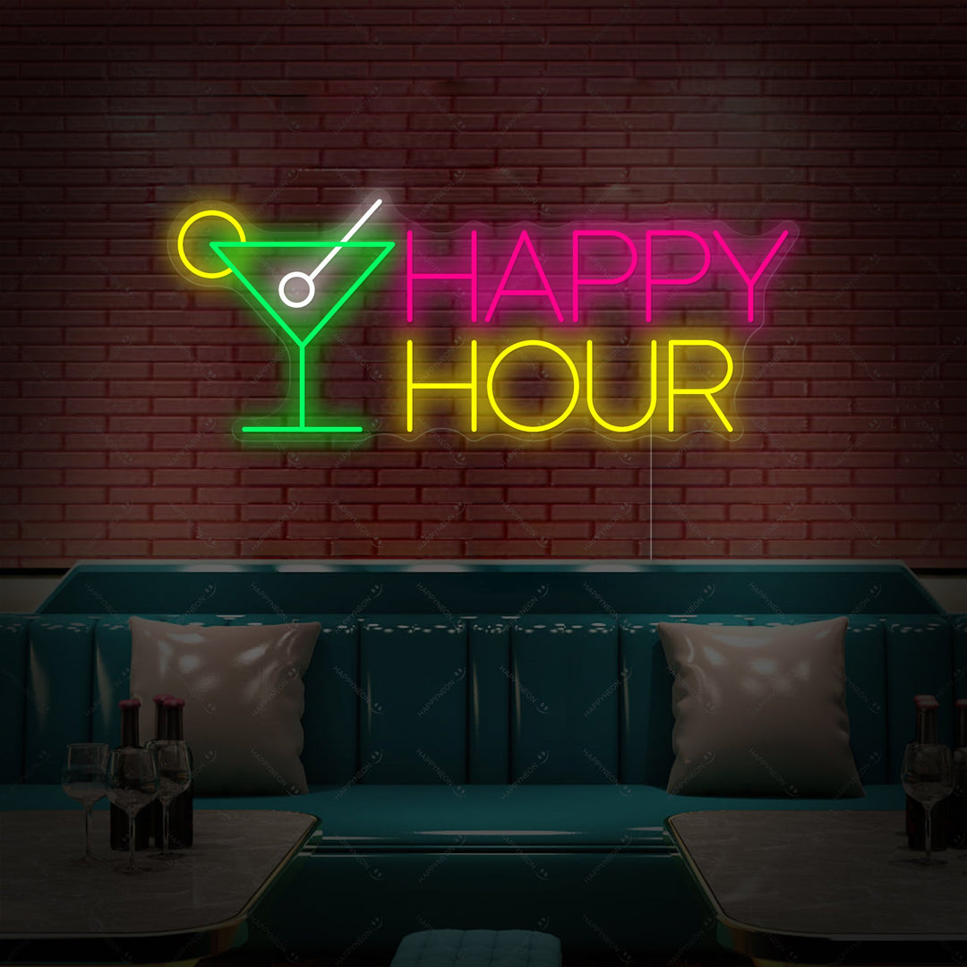 "Happy Hour" Neonkyltti