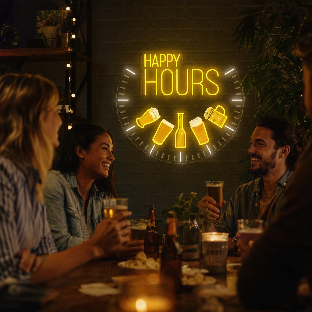 "Happy Hours" Neonkyltti