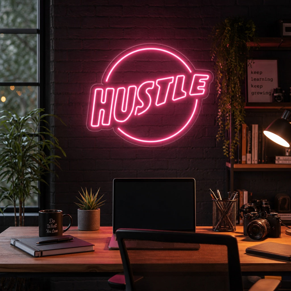 "Hustle" Neonkyltti