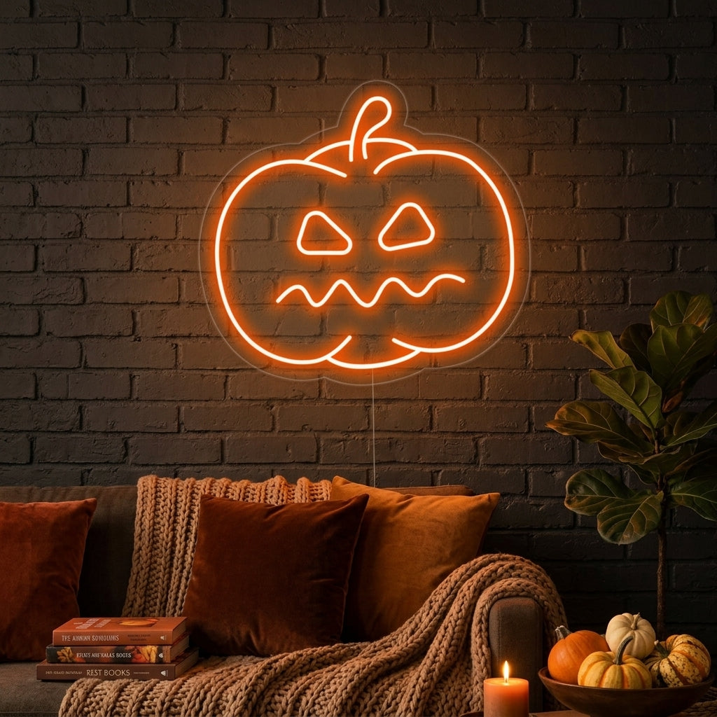 "Kurpitsa Halloween" Neonkyltti