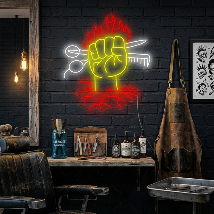 "hiukset kauneussalonki" Neonkyltti