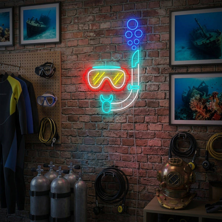 "Sukellus snorkkeli maski" Neonkyltti
