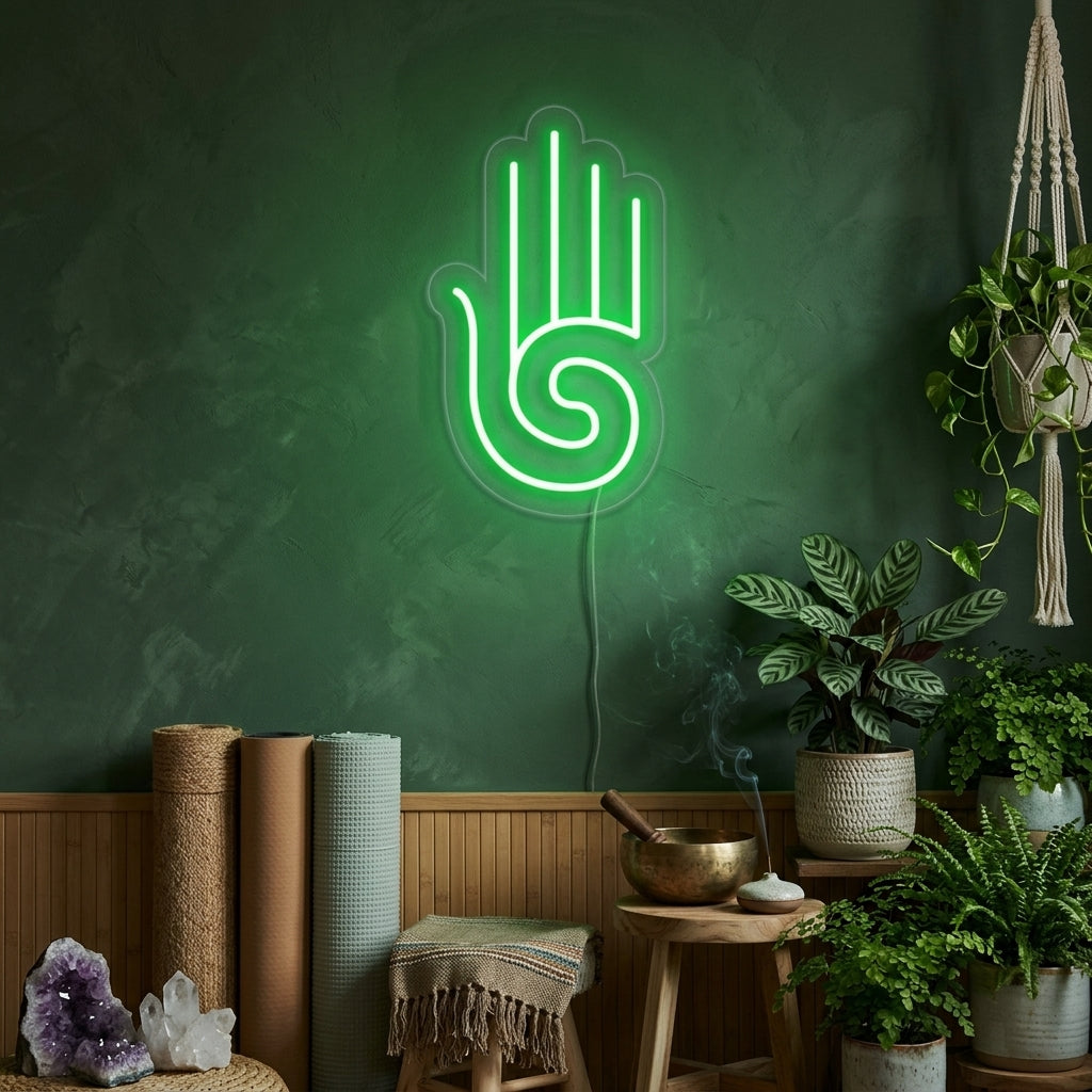 "Hamsa Jooga, Jooga Sisustus" Neonkyltti