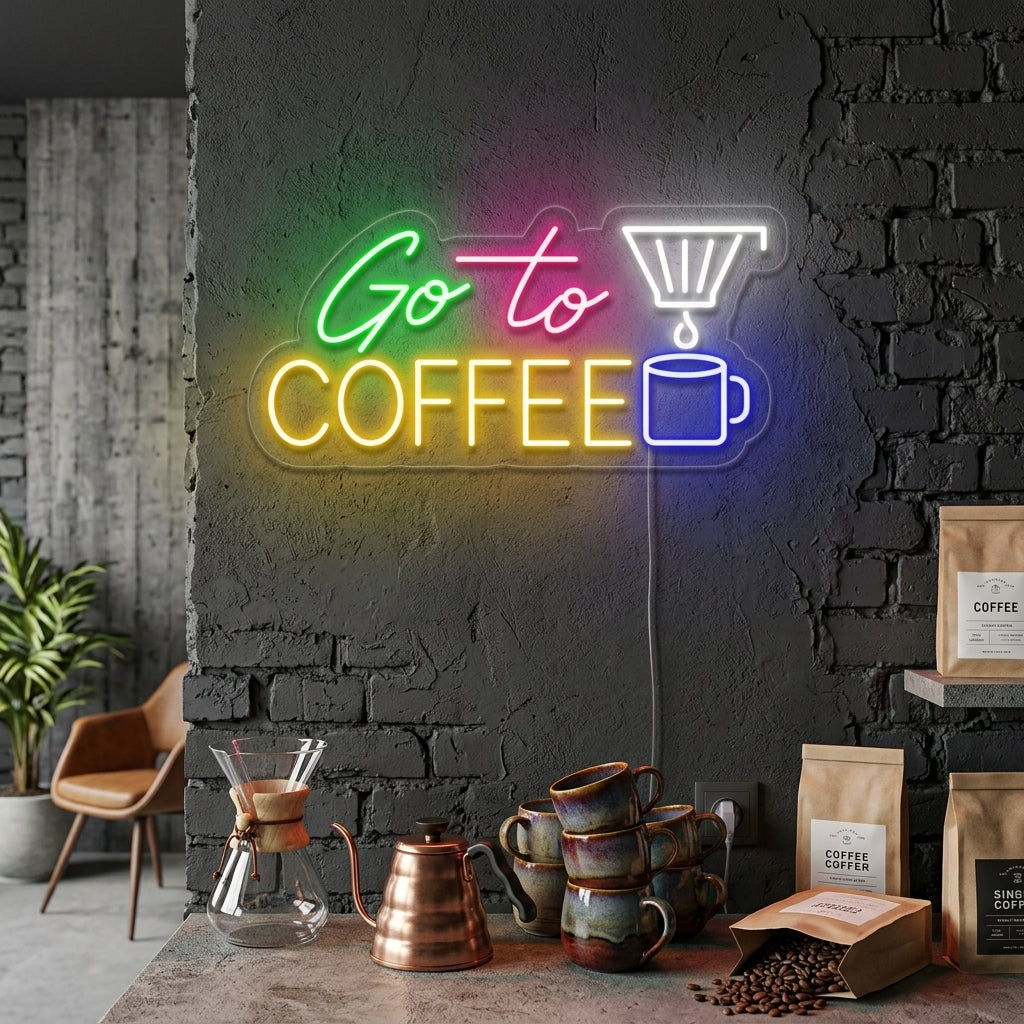 "Go To Coffee" Neonkyltti