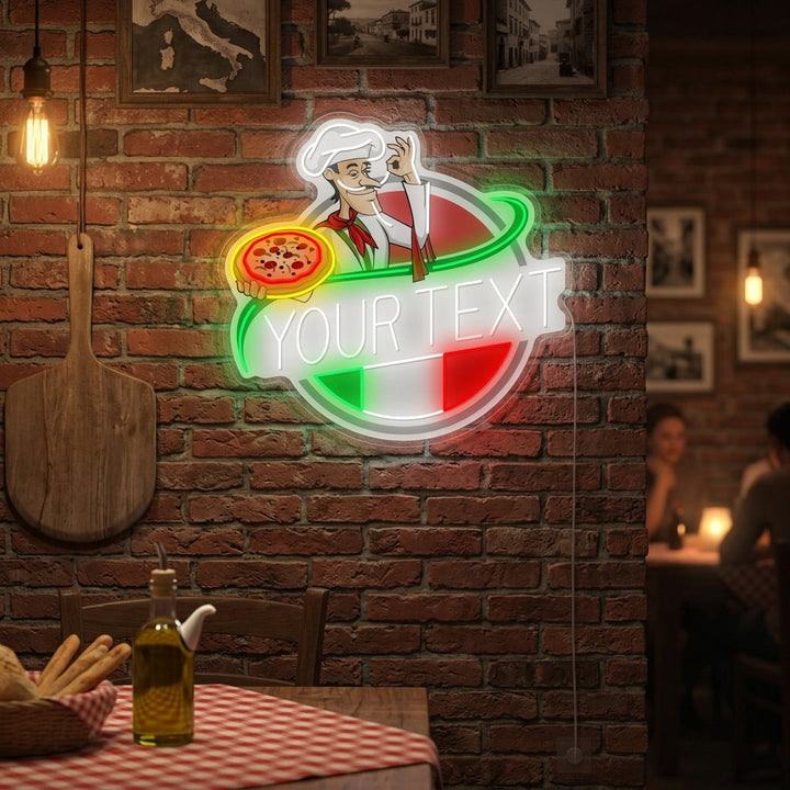 "Mukautettu italialaisen ravintolan logo" Neonkyltti