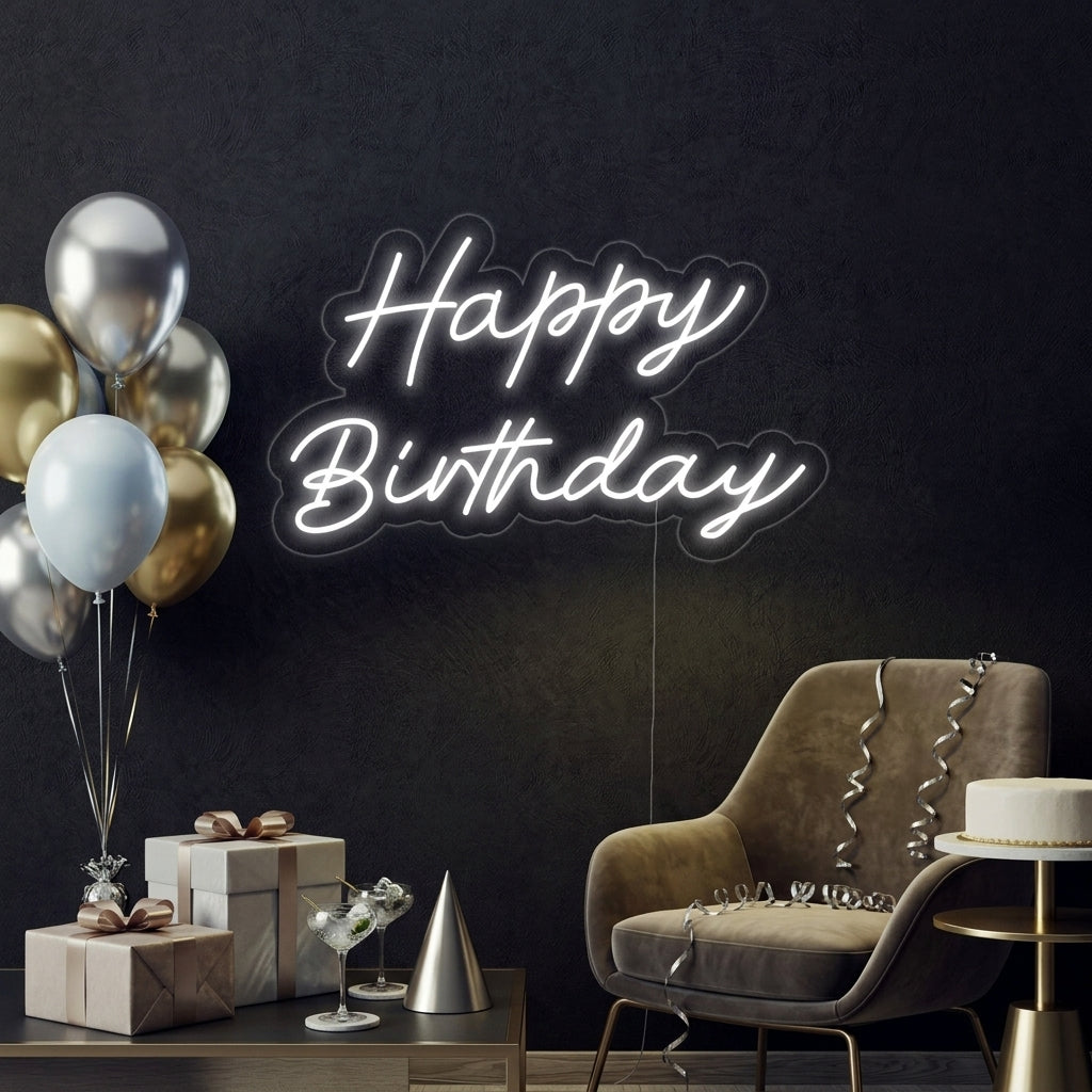 "Happy Birthday" Neonkyltti