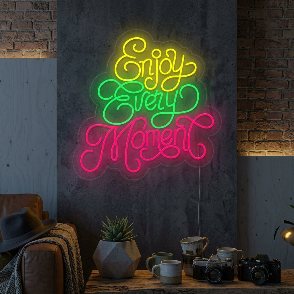 "Enjoy Every Moment" Neonkyltti