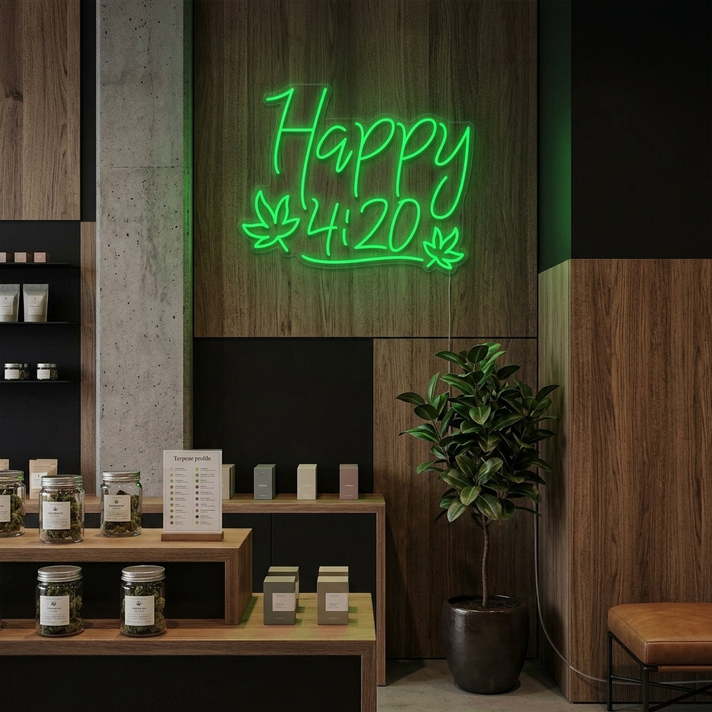 "Happy 420" Neonkyltti