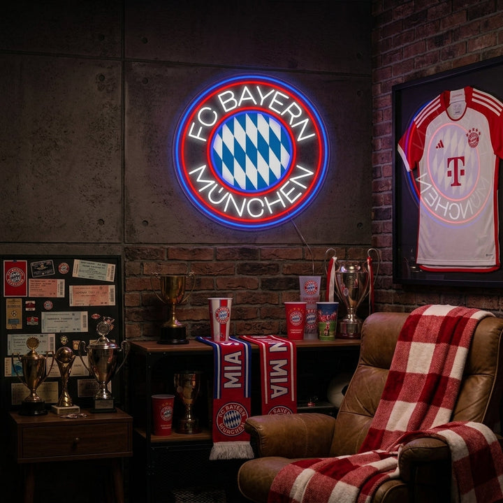 "FCBM Jalkapallo" Neonkyltti