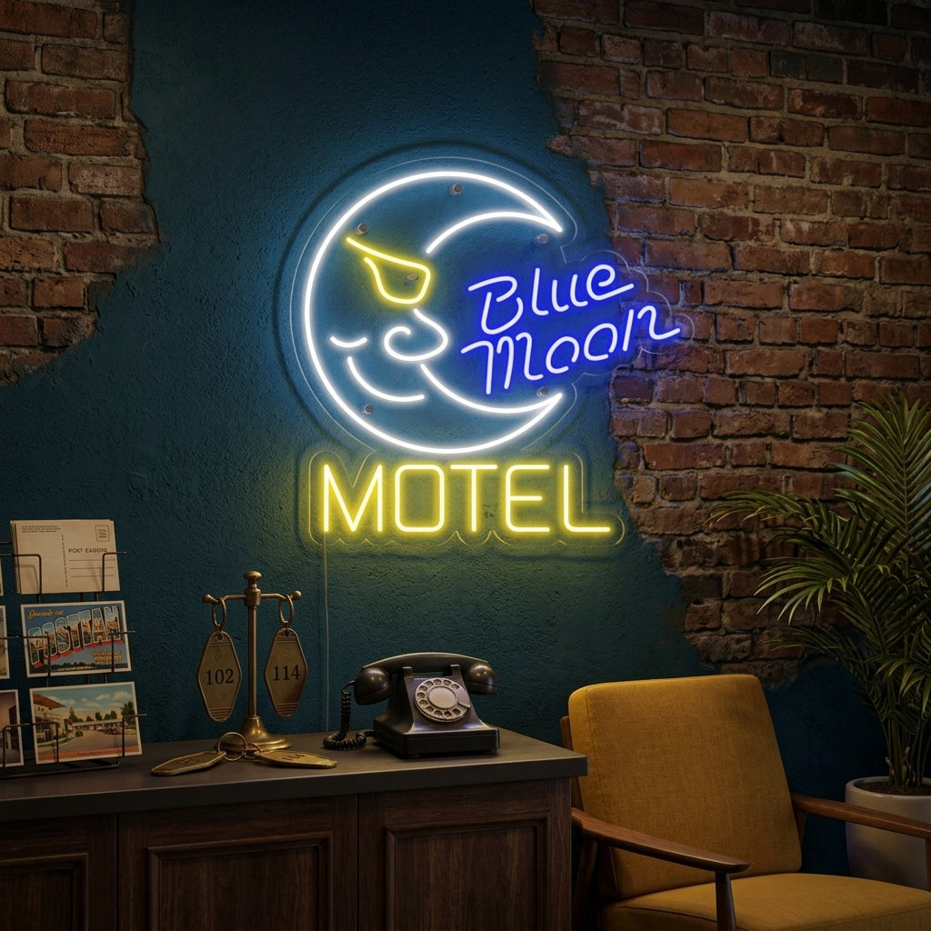 "Blue Moon Motel, Hotelli" Neonkyltti