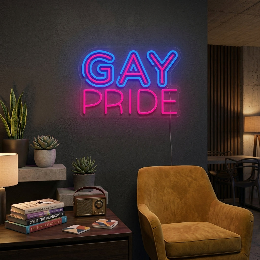 "Sateenkaarilippu Lgbt-Ylpeys Ainutlaatuinen, Gay Pride" Neonkyltti