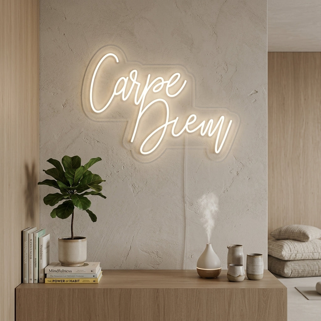 "Carpe Diem Latin Means Seize the Day" Neonkyltti