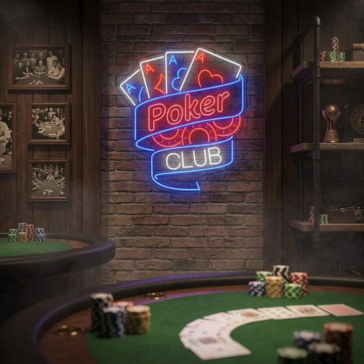 "Poker Club" Neonkyltti