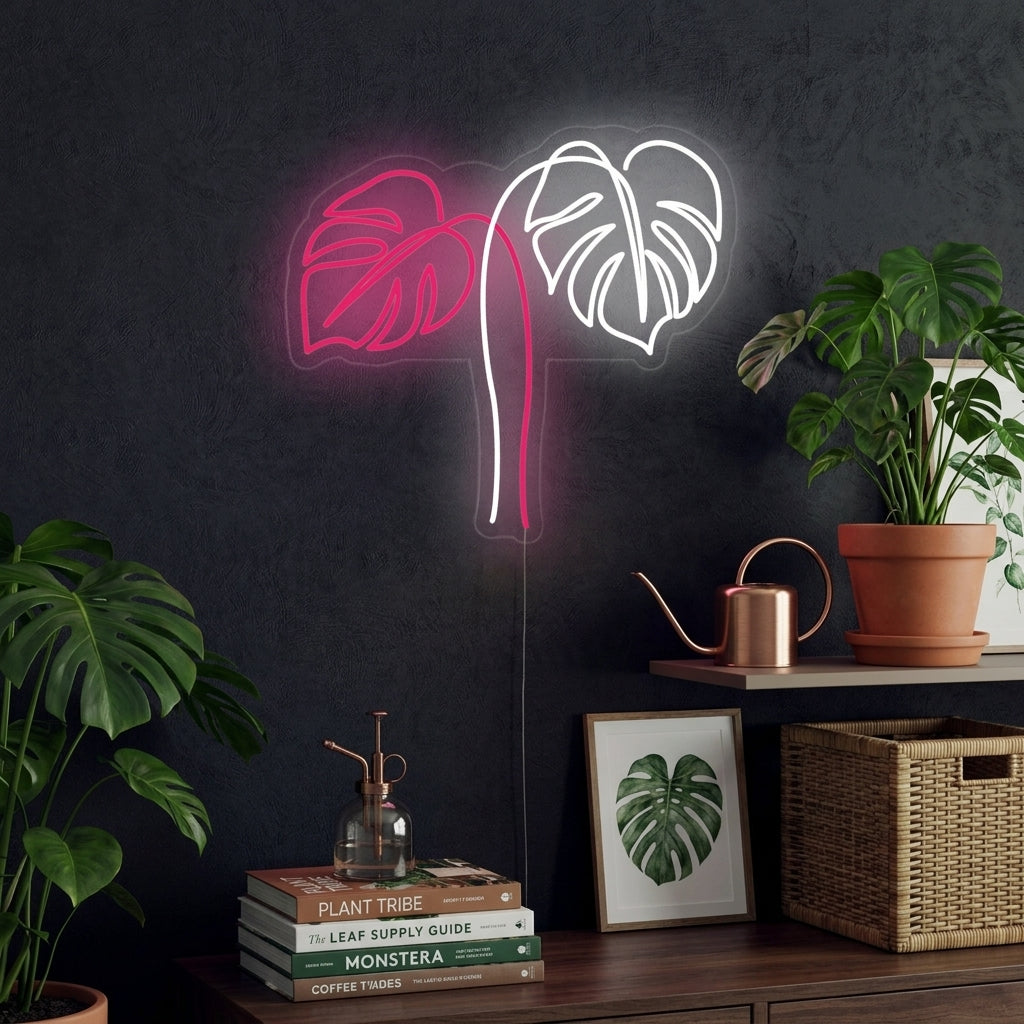 "Monstera Lehdet" Neonkyltti