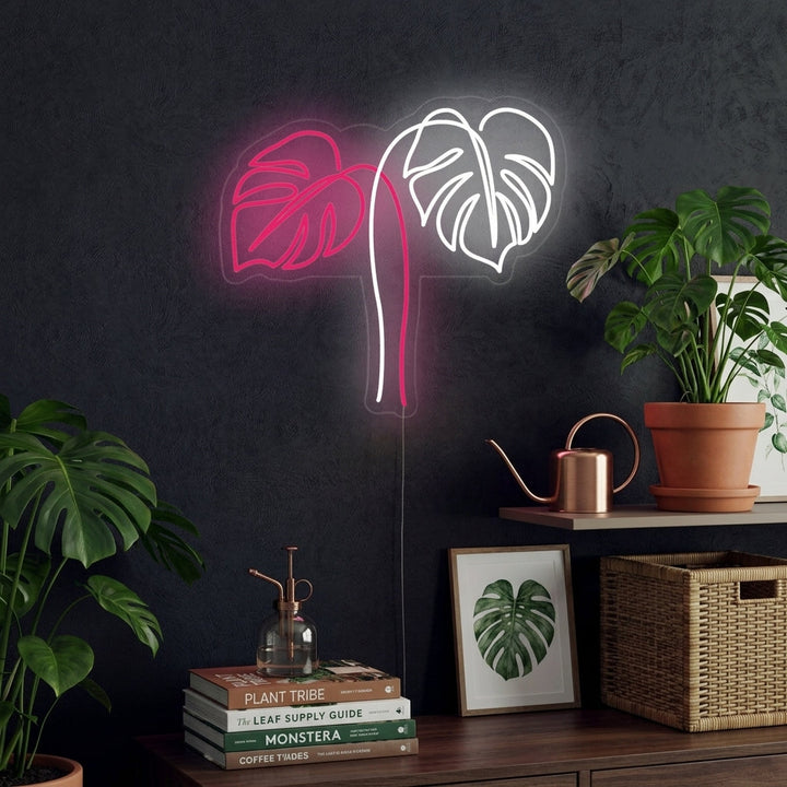 "Monstera Lehdet" Neonkyltti
