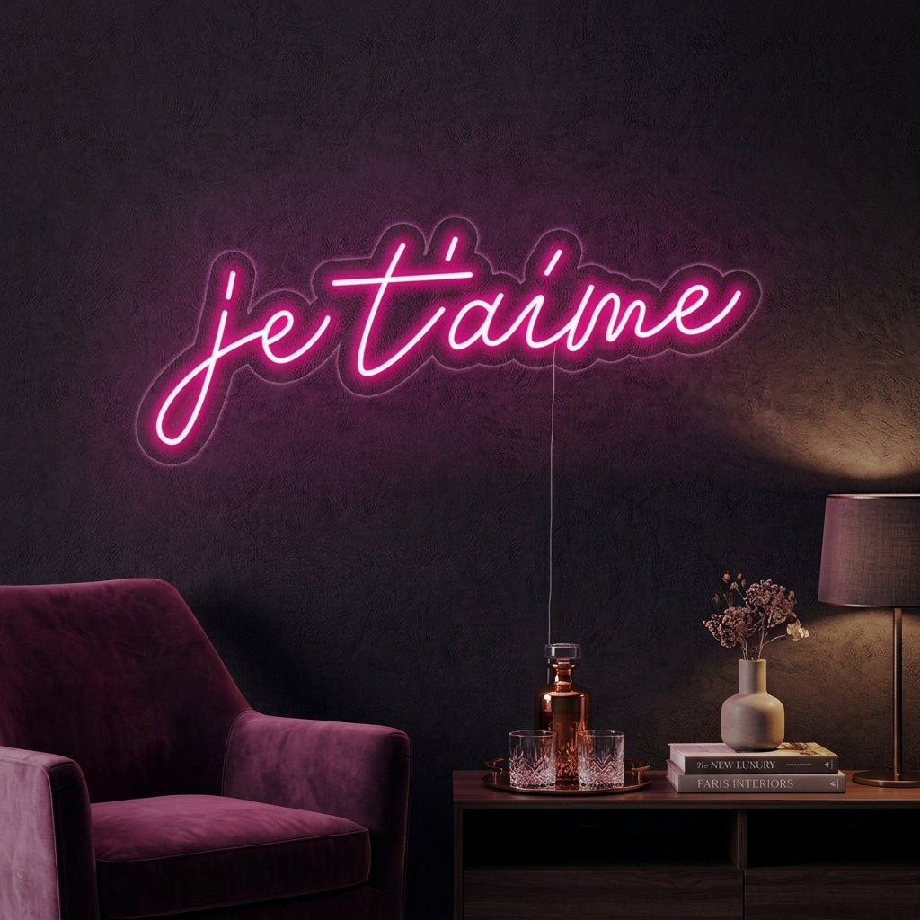 "Je Taime" Neonkyltti