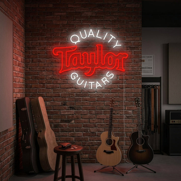 "Quality Taylor Guitars" Neonkyltti