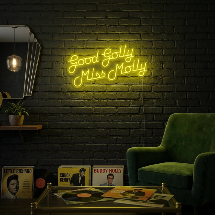 "Good Golly Miss Molly Rockmusiikki" Neonkyltti