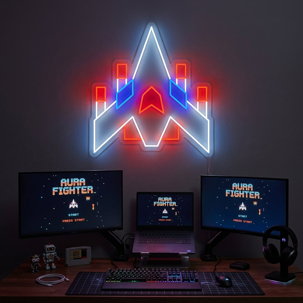 "Arcade avaruusalus" Neonkyltti
