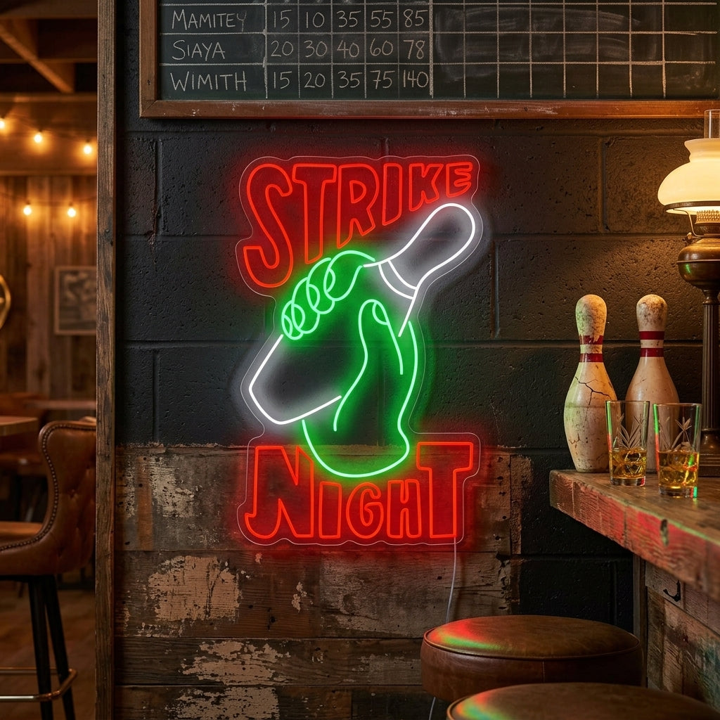 "Strike Night Bowling " Neonkyltti