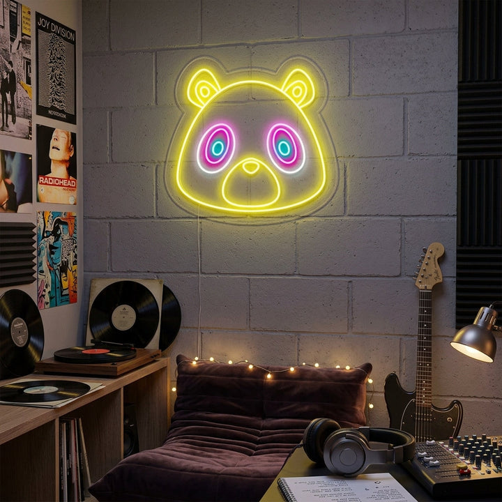 "Graduation Bear" Neonkyltti