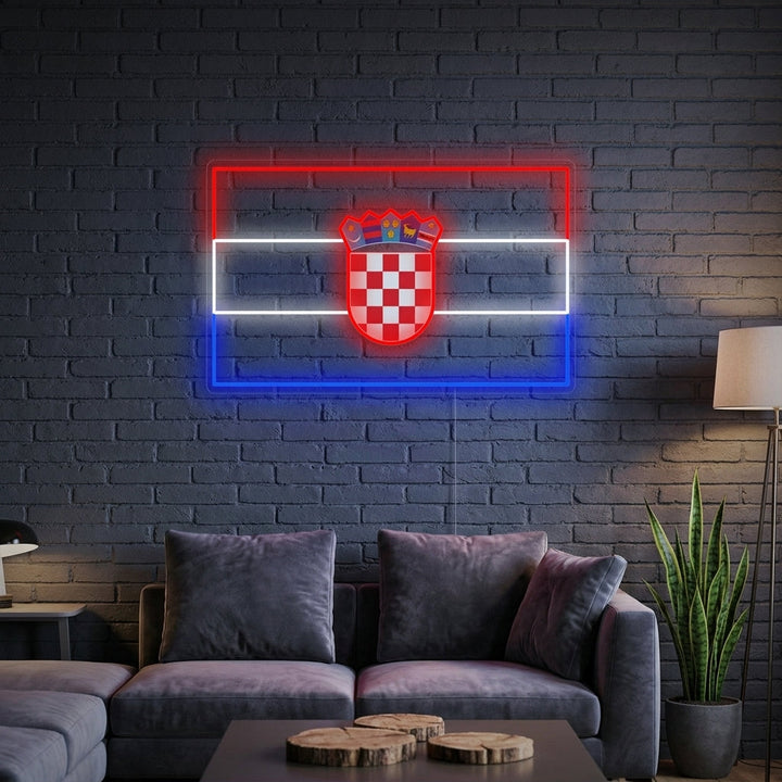 "Kroatia Lippu" Neonkyltti