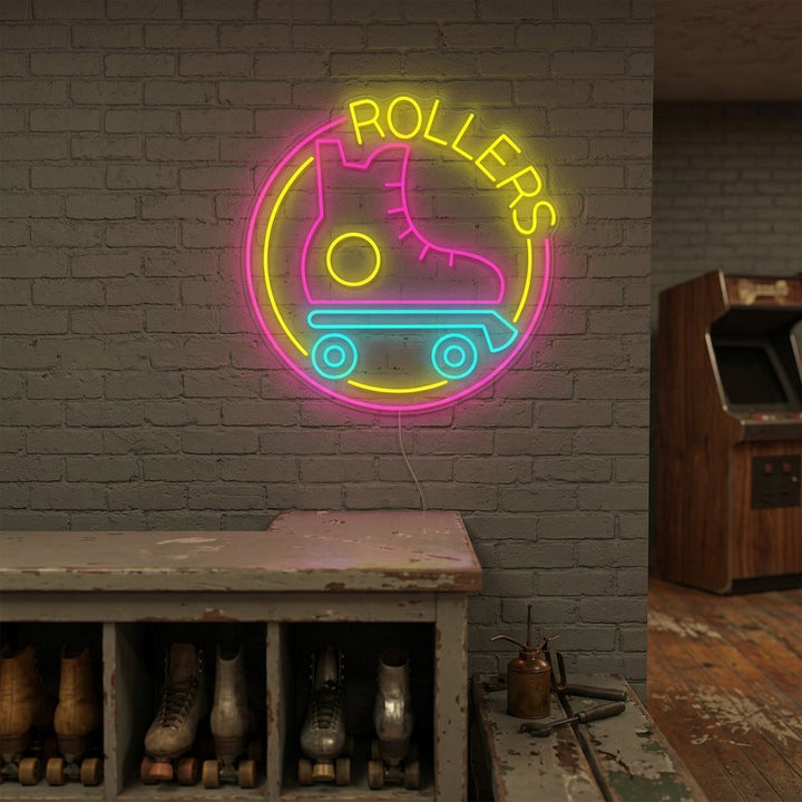 "Rullaluistimet" Neonkyltti