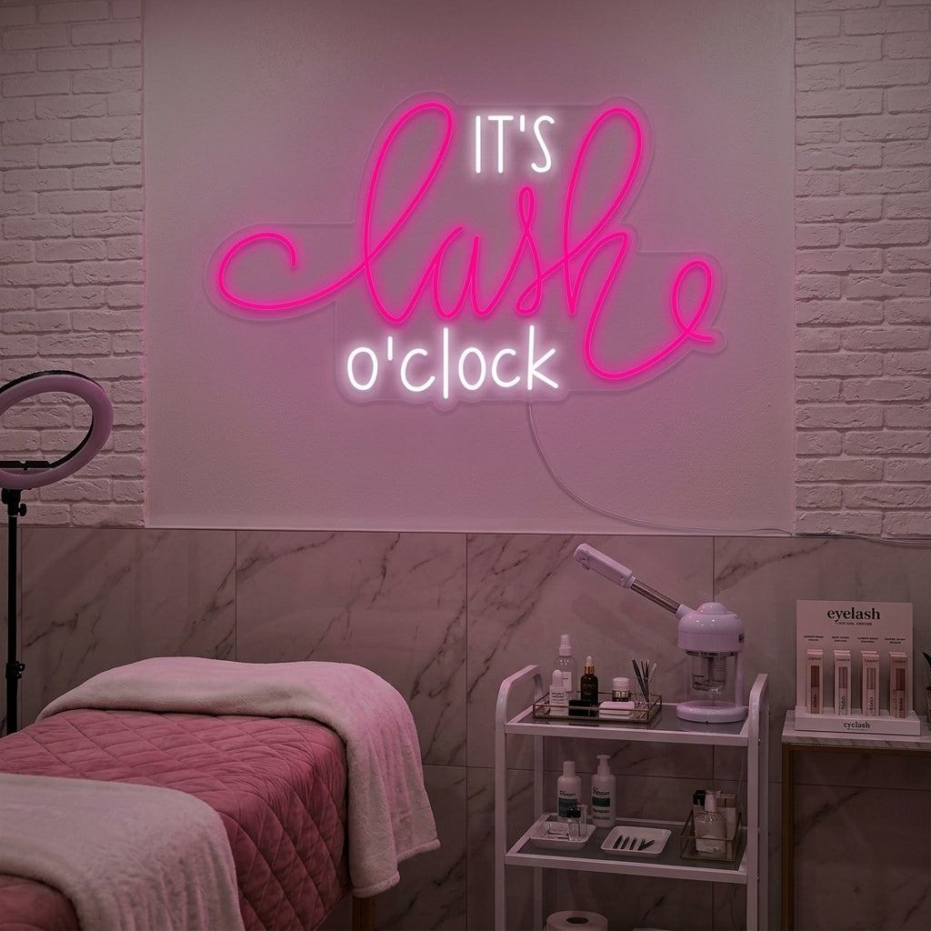 "Its Lashes Oclock" Neonkyltti
