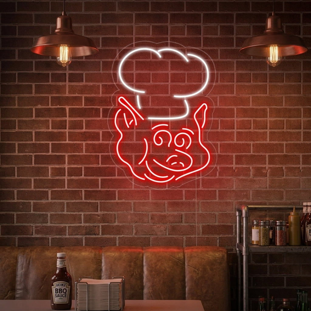 "Sika, Kokki" Neonkyltti